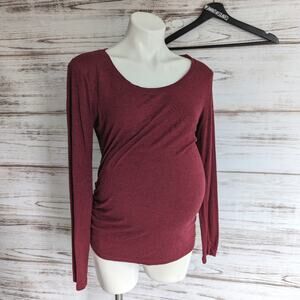 a:Glow Maroon Scoop Neck Maternity Tee sz Medium